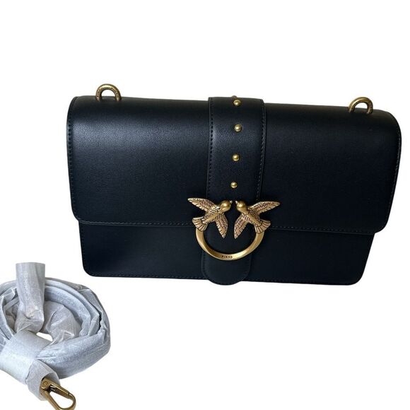 PINKO Love Classic Leather Shoulder Cross-Body Bag - Picture 2 of 10